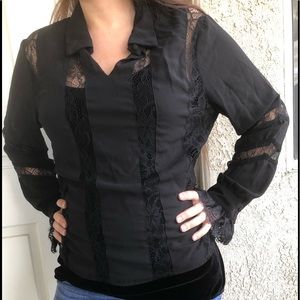 Black romantic blouse